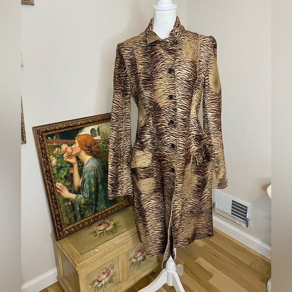 Vintage Roberto Cavalli Animal Print Leather Pony/calf Hair Y2K Coat Sz 44 M - Picture 2 of 15